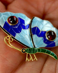 Vintage Shashi Le Grand Papillon Enamel Gold-Vermeil Brooch