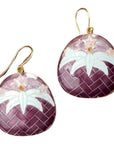 Vintage Shashi Lily Purple and Eggshell Earrings
