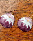 Vintage Shashi Lily Purple and Eggshell Earrings