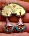 Vintage Shashi Mauve Angel's Trumpet Earrings