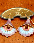 Vintage Shashi Mauve Angel's Trumpet Earrings