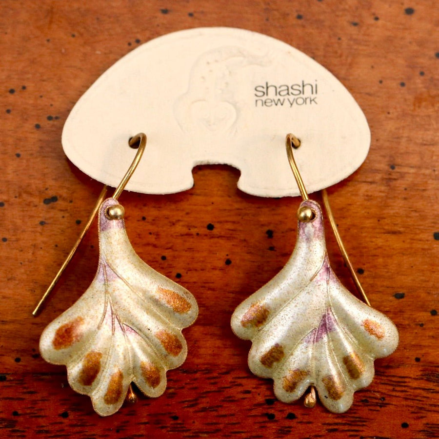 Vintage Shashi Mocha Frond Earrings
