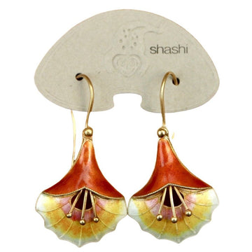 Vintage Shashi Orange Angel's Trumpet Earrings