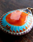 Vintage Shashi Orange Scarab Pendant