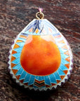 Vintage Shashi Orange Scarab Pendant