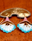 Vintage Shashi Pink Angel's Trumpet Earrings