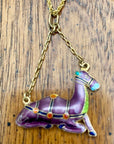 Vintage Shashi Plum Camel Necklace