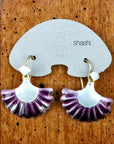 Vintage Shashi Purple and Sky Blue Scallop Earrings