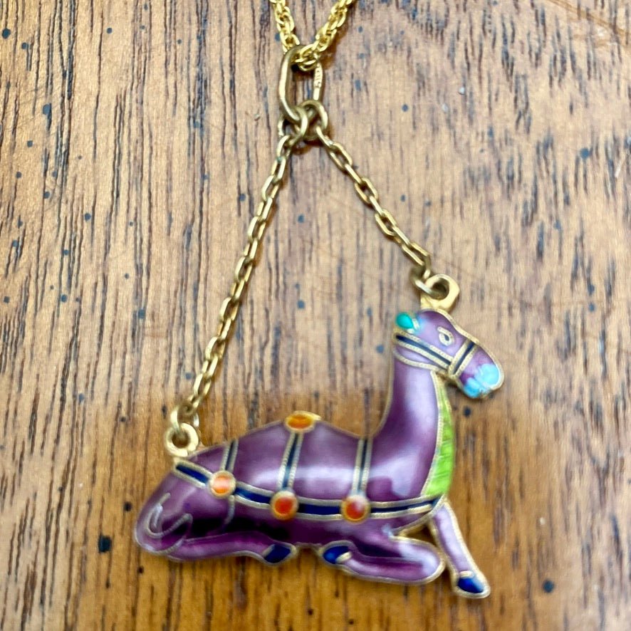 Vintage Shashi Purple Camel Necklace