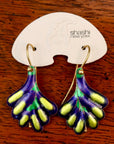 Vintage Shashi Purple Frond Earrings