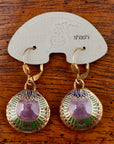 Vintage Shashi Purple Scarab Earrings