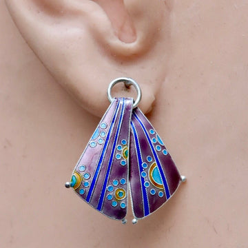 Vintage Shashi Purple Scarf Earrings