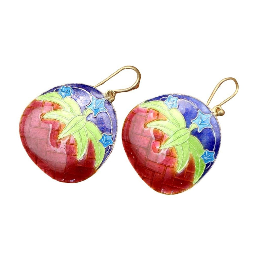Vintage Shashi Red Lily Earrings