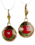 Vintage Shashi Red Scarab Earrings