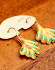Vintage Shashi Yellow Frond Earrings