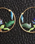 Vintage Thousand Flowers Lotus Garden Earrings