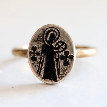 Virgin and Child Byzantine Ring - Brass