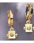 Viva Las Vegas 14k Gold and Diamond Earrings
